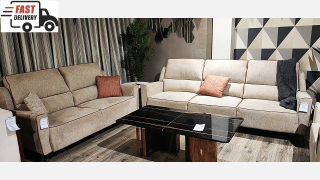 Venice 3 Seater Modern Design Living Room Luxury Comfort In Fabric  with Contrast Pipine By Furnitech